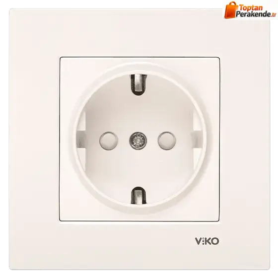 Viko Karre/Meridian Krem Topraklı Priz Çocuk Korumalı Mekanizma (Çerçeve Hariç) 90967242